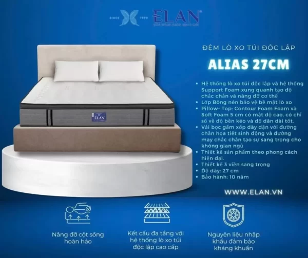 Đệm lò xo túi độc lập Alias Elan